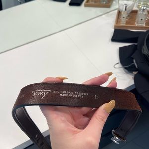 Tory brown equestrian belt